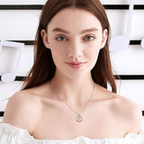 Two-Tone Sterling Silver and Rose Gold-Faith Hope Love Cross  Pendant Necklace with Swarovski Crystal