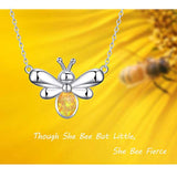 Queen Bee Necklace 925 Sterling Silver Queen Honey Bee Little Bumble bee Pendant Necklace,Bee Opal Necklace,Opal Animal Necklace Birthday Gift for Her