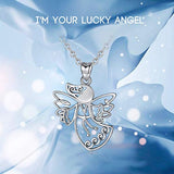 925 Sterling Silver Memory  Angel Necklace Pendant  for Women