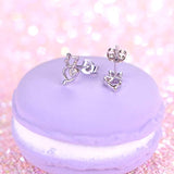 925 Sterling Silver Animal Ear Studs Small Cute Cat Stud Earrings for Women Teen Girls Gift