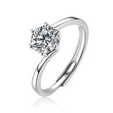 925 Sterling Silver Moissanite 6 Prong Flower Tension Wedding Engagement Ring for Women Jewelry