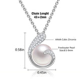 Genuine Freshwater Cultured Pearl Pendant Necklace 8.5-9mm Pearl Jewelry for Women