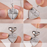 925 Sterling Silver Angel Wings Cross Urn Pendant Necklace Keepsake Memorial Heart Cremation Jewelry for Ashes