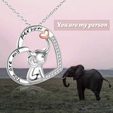 Elephant Necklace for Women Jewelry Sterling Silver Heart Animal Pendant Gifts
