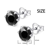 Mothers Day Jewelry Stud Earrings For Men Women Teens 925 Sterling Silver Black CZ Earrings, Best Easter Gifts