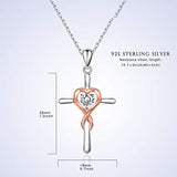 Silver Necklace for Women Heart Necklace 925 Sterling Silver Infinity Love cross Necklace Dainty Chain for Girls