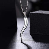 Sterling Silver Horn Amulet Urn Necklace Memorial Jewelry Cremation Urns Pendant Necklace for ashes