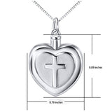 S925 Sterling Silver Heart Urn Memorial Ashes Keepsake Exquisite Cremation Pendant Necklace