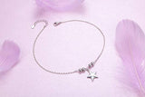 S925 Sterling Silver Anklet for Women Girl Star Charm Adjustable Foot Anklet Jewelry Birthday Gift