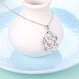 Silver Heart Celtic Knot  Pendant Necklaces