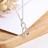 Cat Necklace for Women 925 Sterling Silver Cute Kitten Pendant, Gifts for Cat Lover - 18Inch Chain