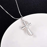 Cross Urn Pendant Necklace for Ashes 925 Sterling Silver Cremation Memorial Gifts for women men