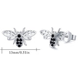 Bee Earrings 925 Sterling Silver Stud Earrings with Zircon,Gift for Women Girls Teens (Bee Earrings)