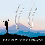 Sterling Silver Minimalist Climber Crawler Earrings for Women Girls