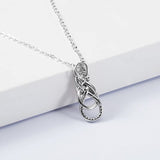 Mom holds my hand with Infinity Necklaces for Women Sterling Silver Love You Forever Mother And Daughter  Pendant Necklace  For Mom Grandma Mother Wife