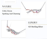 925 Sterling Silver Round Gemstone Bowknot Necklaces Pendants for Women