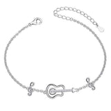  Silver Guitar Music Themed Music Clef Bracelet 