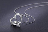 Cat Necklace Heart Necklace for Women 925 Sterling Silver Cubic Zirconia Lazy Cat Pendant Necklace Cat Jewelry for Women Gift for Birthday for Mother's Day