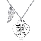  Silver Angel Wing Necklace 