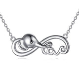Silver Infinity Elephant Pendant Necklace