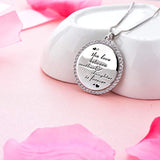 Mother's Birthday Gift Necklace S925 Sterling Silver CZ Mom Messages Necklace for Women