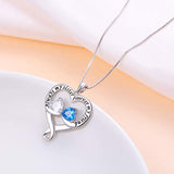 925 Sterling Silver Always My Sister  Forever My Friend Love Heart CZ Necklace for Women Sister