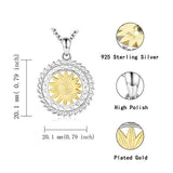 You are My Sunshine Sunflower Gold Plated S925 Sterling Silver Pendant Necklace Forever Sunshine Jewelry Necklace for Mothers Day Jewelry Gifts