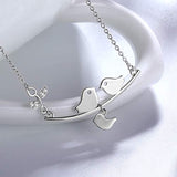 Family Animal Pendant Women 925 Sterling Silver Mom and Baby Necklace Birds Crystal Cubic Zirconia Jewelry