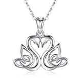 Sterling Silver Swans Necklace