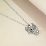 Sterling Silver Wolf Necklace Jewelry Gifts for Women Men