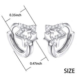 925 Sterling Silver Cartilage CZ Star Huggie Hoop Earrings for Women Teen Girls Ear Jewelry Gifts (Star Huggie Hoop Earrings)