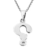 Trendy Question Mark 925 Sterling Silver Pendant Necklace