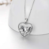Sterling Silver Mom and Baby Elephant Cute Animal Necklace for Women Girls Love Heart Cute Pet Necklace Pendant Jewelry Gifts