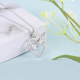 925 Sterling Silver Hummingbird Pendant Necklace,18