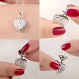 925 Sterling Silver Heart Cremation Jewelry Keepsake Anchor Urn Necklace for Ashes : Forever in My Heart