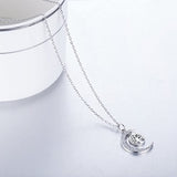 925 Sterling Silver Women's Heart Infinity Love Pendant Necklace for Women Jewelry Gift White Gold Plated Necklace 18.0