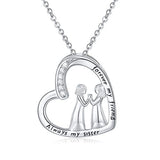  Silver CZ Heart Pendant Necklaces