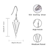 S925 Sterling Silver Triangle Drop Earrings | Triangle Shaped Arrow Dangle Earring | Minimalist Geometric Jewelry for Girls and Women