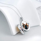 Locket Necklace That Holds Pictures Sterling Silver Oval Photo Locket Pendant Necklace Jewelry for Women Birthday