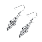 Sterling Silver Good Luck Irish Celtic Knot Dangle Earrings for Women Girls