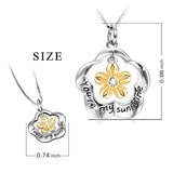 Sterling Silver Sunflower Necklace for Women Mom You are My Sunshine Necklace Jewelry for Daughter Girlfriend