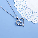 925 Sterling Silver Always My Sister Forever My Friend Love Heart Necklace for Women Sister Mother Gift