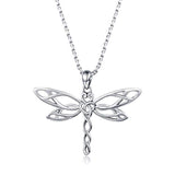  Silver Dragonfly Pendant Necklace 