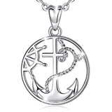 Silver  Retro Anchor  Pendants Necklace