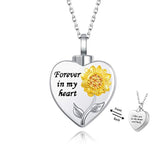 Sunflower Urn Pendant Necklace Sterling Silver You are My Sunshine Cremation Jewelry for Ashes for Women