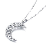 925 Sterling Silver Necklace for Women,Moon Pendant with Fine Jewellery Gift Box