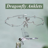 Animal Anklet Sterling Silver Dragonfly Anklet  Cute Animal Jewelry for Women Girls Gifts