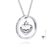Silver Angle Wings Urn Necklace 