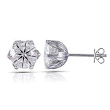 14K  Gold  Clear Heart Arrows Cut Moissanite Stud Earrings