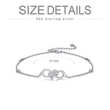 S925 Sterling Silver Infinity Ankle for Women Girls Gifts